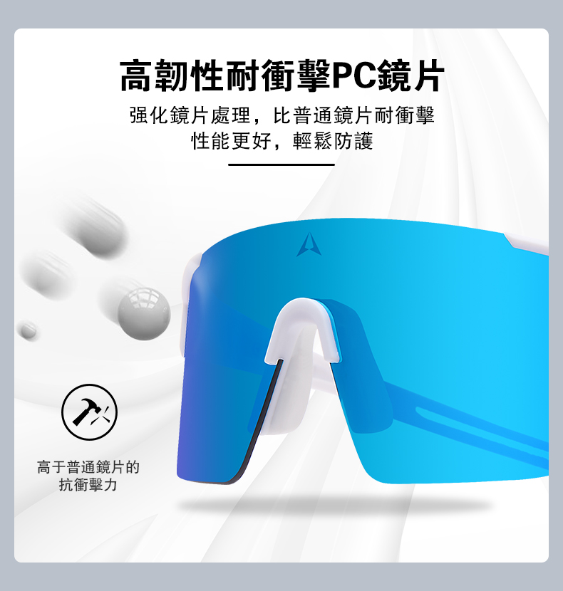 高韌性耐衝擊PC鏡片強化鏡片處理,比普通鏡片耐衝擊性能更好,輕鬆防護高于普通鏡片的抗衝擊力A