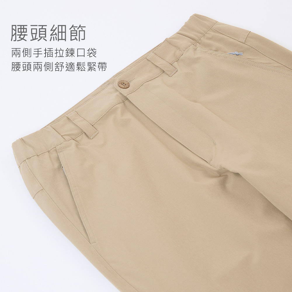 腰頭細節兩側手插拉鍊口袋腰頭兩側舒適鬆緊帶