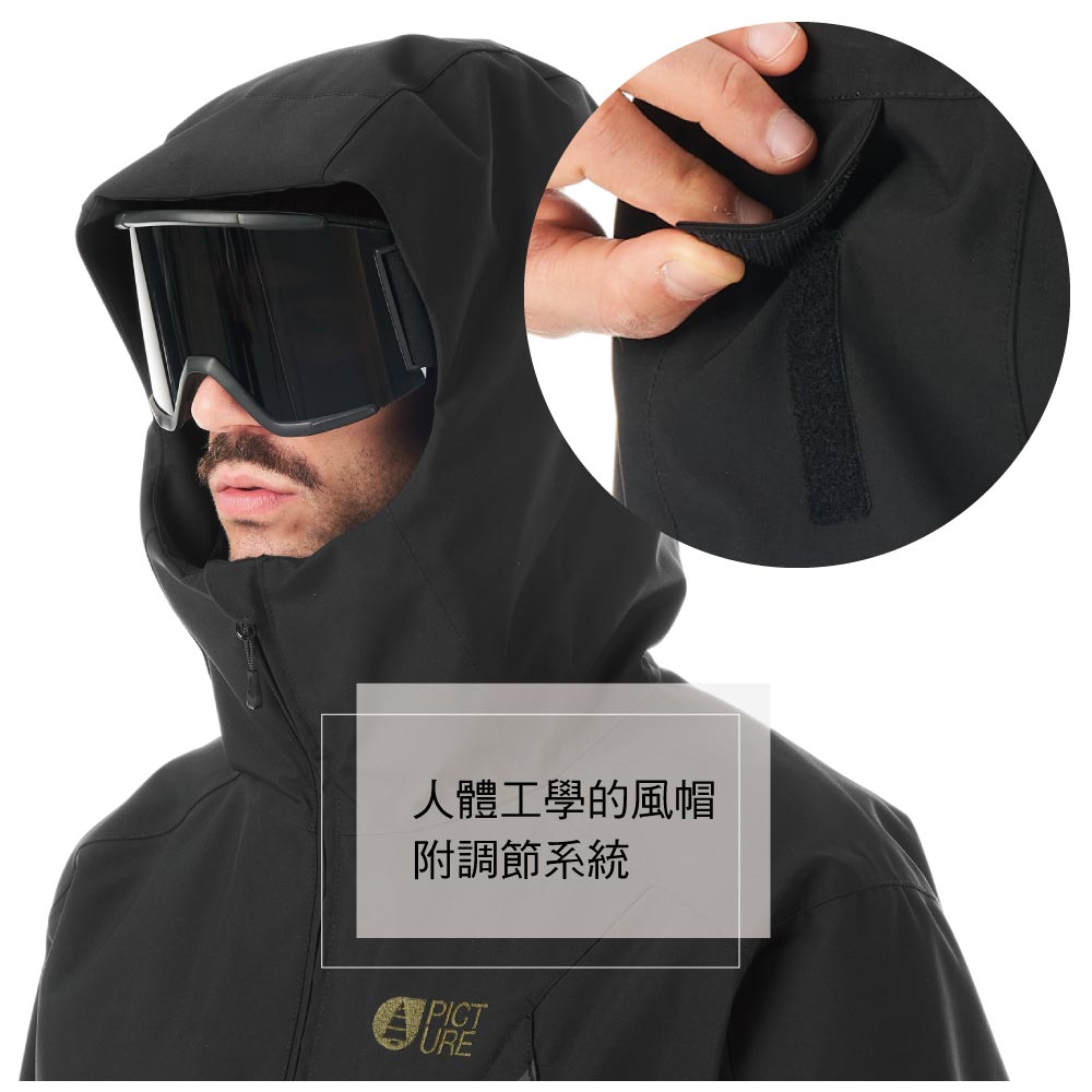 人體工學的風帽附調節系統PICTURE